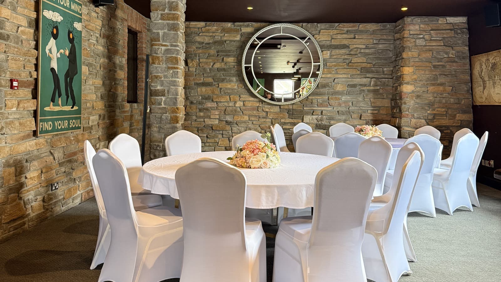 The Function Room set for a seated dinner