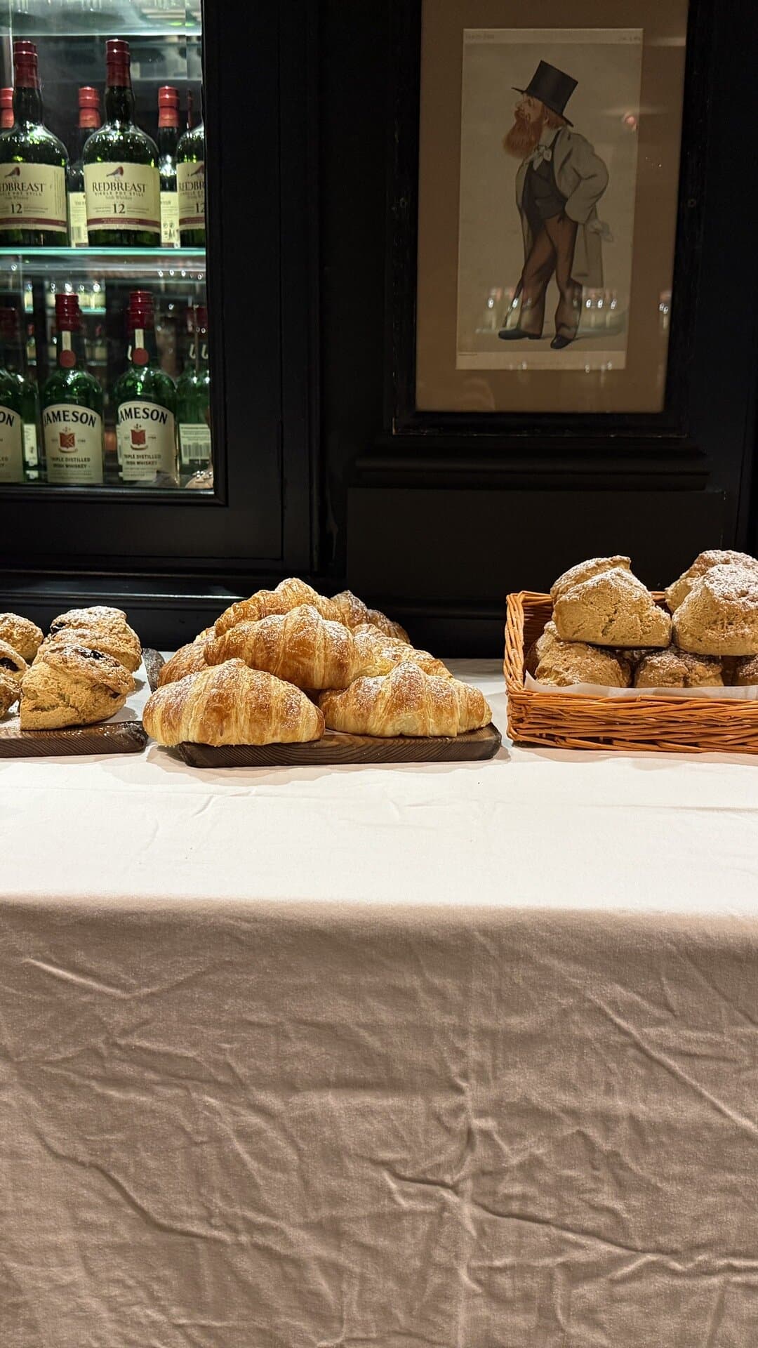 A display of pastries and sweet things served in The Library